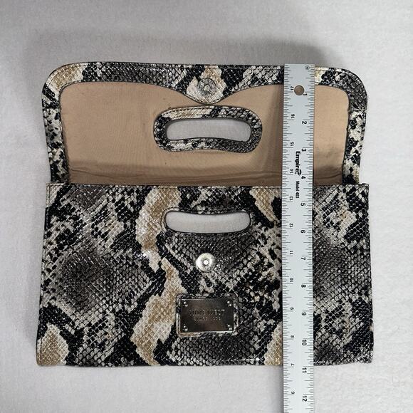 Nine West Snakeskin Envelope Purse Hand Bag Clutch Animal Print - Picture 7 of 9